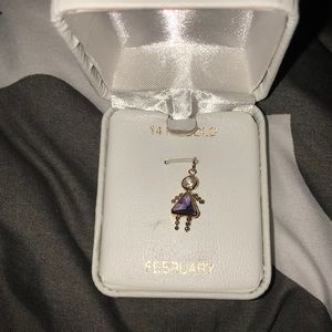 14k February Birthstone Pendant
